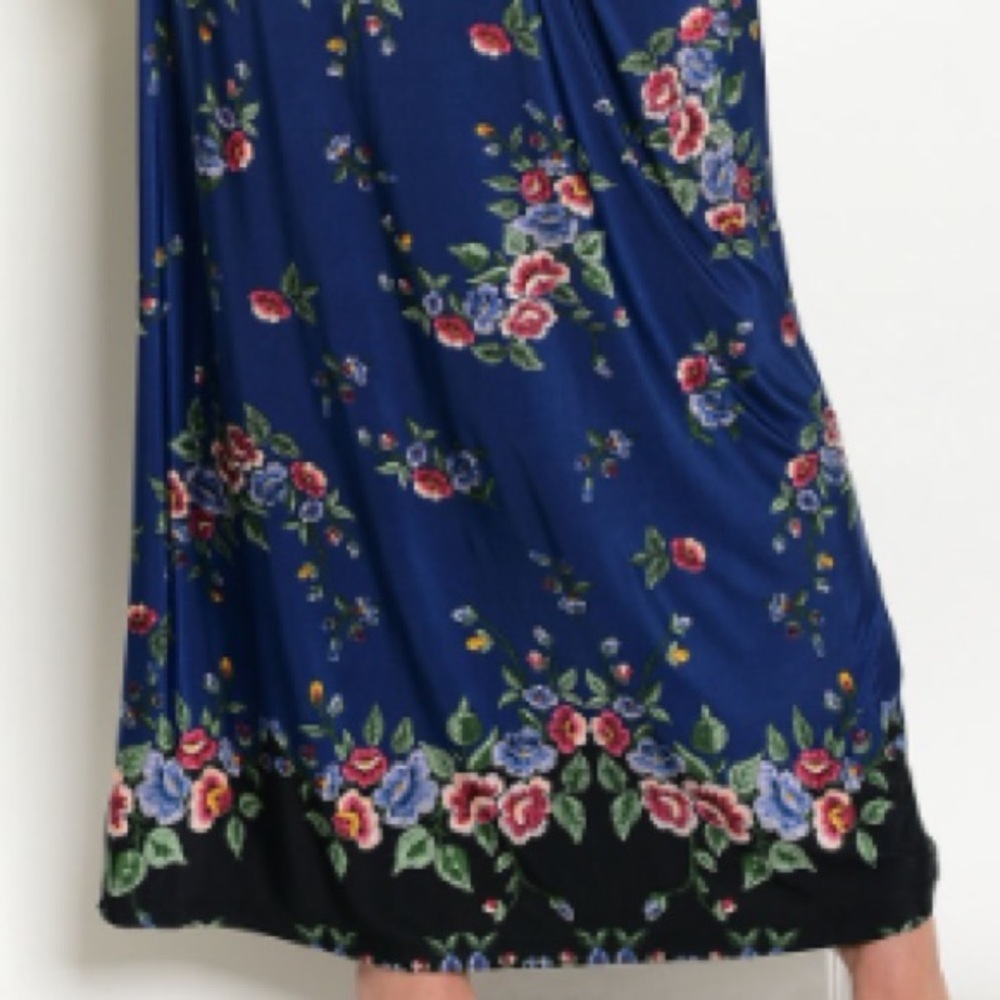 Navy & magenta floral maxi dress, PRETTY! - Picture 4 of 7